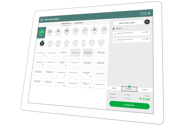 point of sale overview from vendor perspective of the food order options