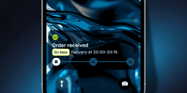 AI use in food delivery with predictive ETA on mobile app interface